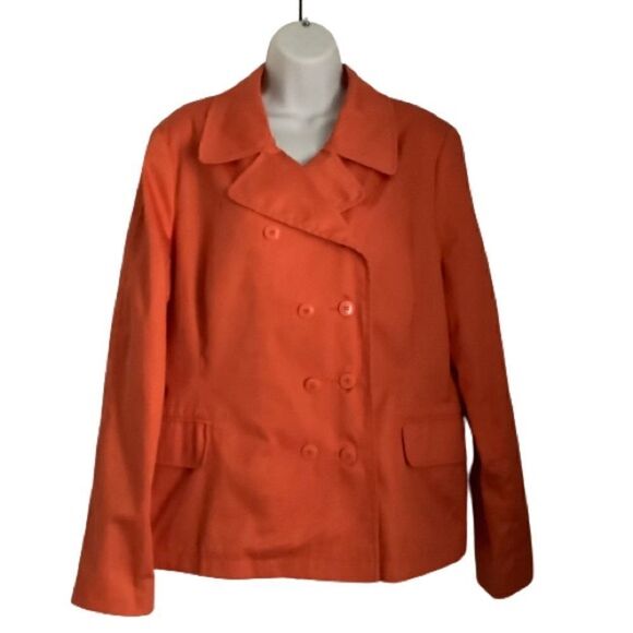‎JESSICA DOUBLE BREASTED ORANGE JACKET SIZE LARGE (14-16) - Picture 1 of 9